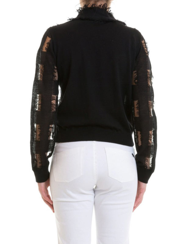 Destroyed effect wool sweater shop online: VALENTINO RED