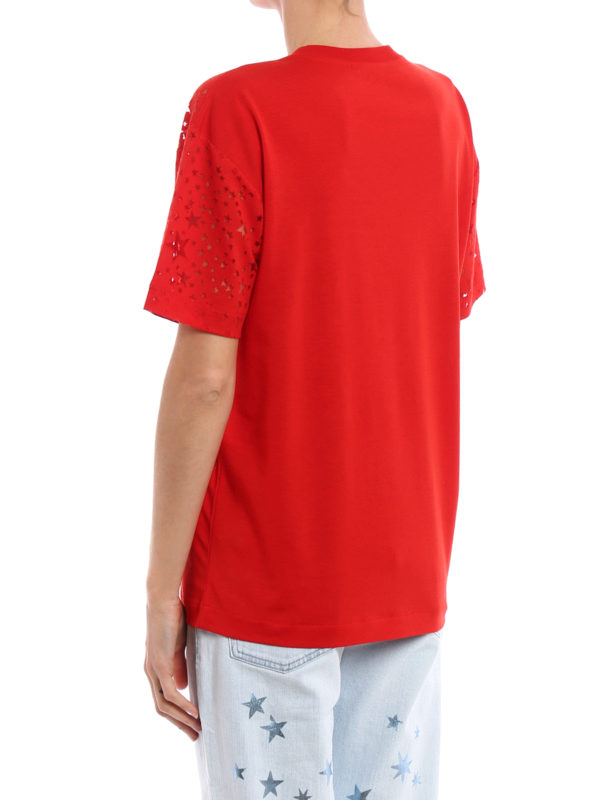 Devoré star patterned jersey Tee shop online: STELLA McCARTNEY