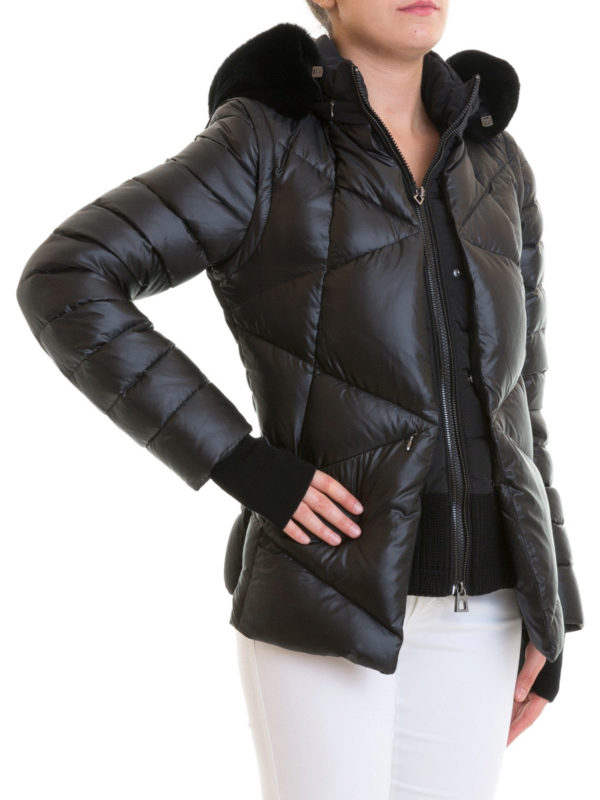 Diego M: padded jackets online - Quilted puffer jacket with removable hood
