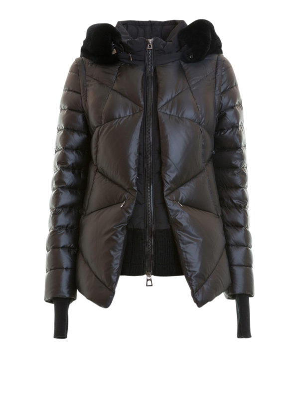 Diego M: padded jackets - Quilted puffer jacket with removable hood