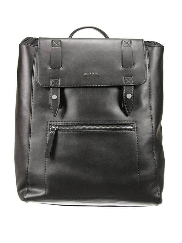 DIESEL: backpacks - Beat Flap leather backpack
