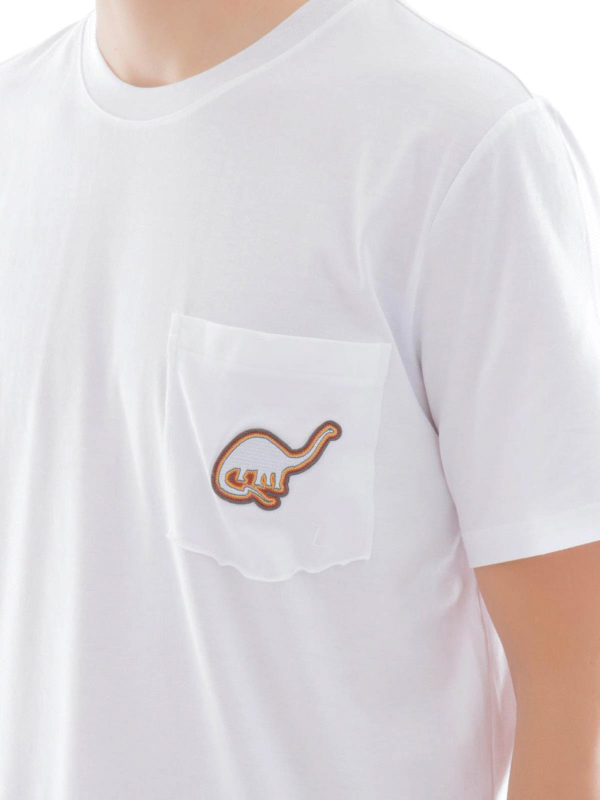 Lanvin Dino embroidery white T-shirt - White - Men|RMJE0064P1800