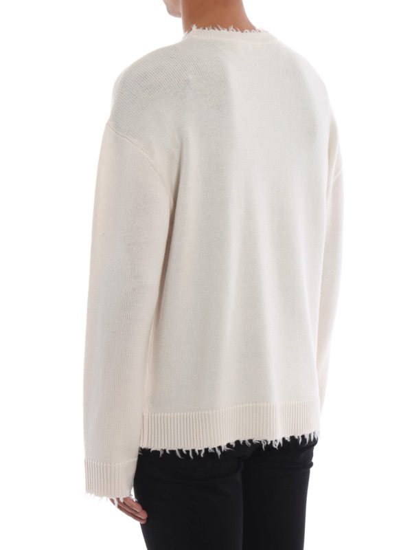 Distressed wool sweater shop online: HELMUT LANG