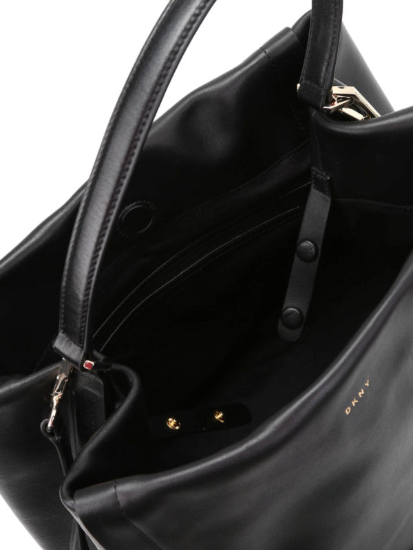 DKNY buy online Smooth leather bucket bag