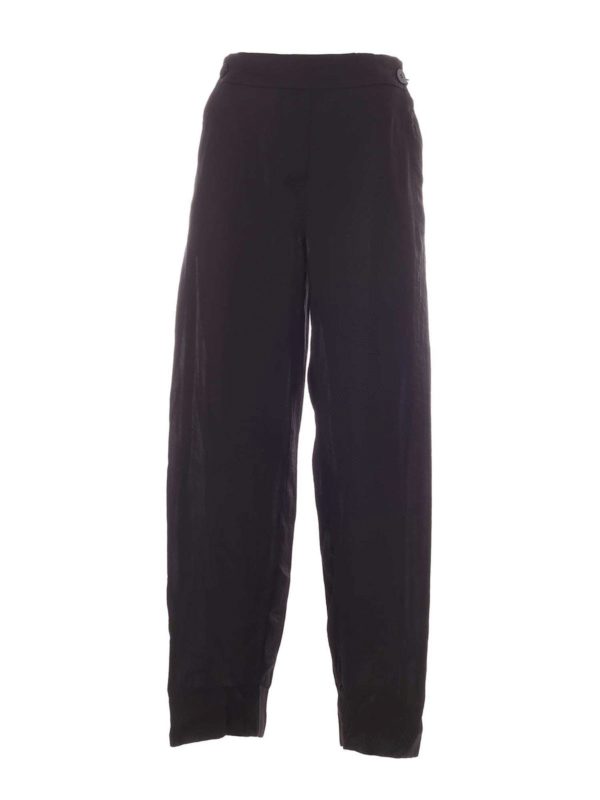 DKNY: casual trousers - Wide leg pants in black