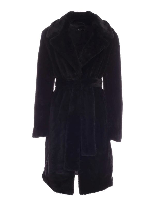 DKNY: Pelz und Shearling - Pelz - Schwarz
