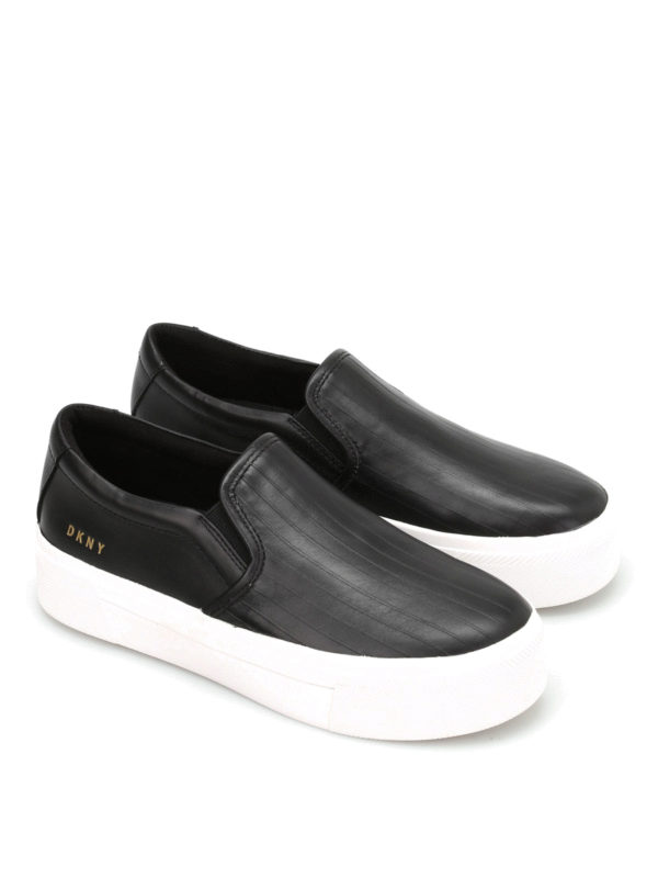 DKNY: trainers online - Pinstripe leather slip-ons