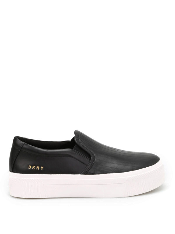 DKNY: trainers - Pinstripe leather slip-ons