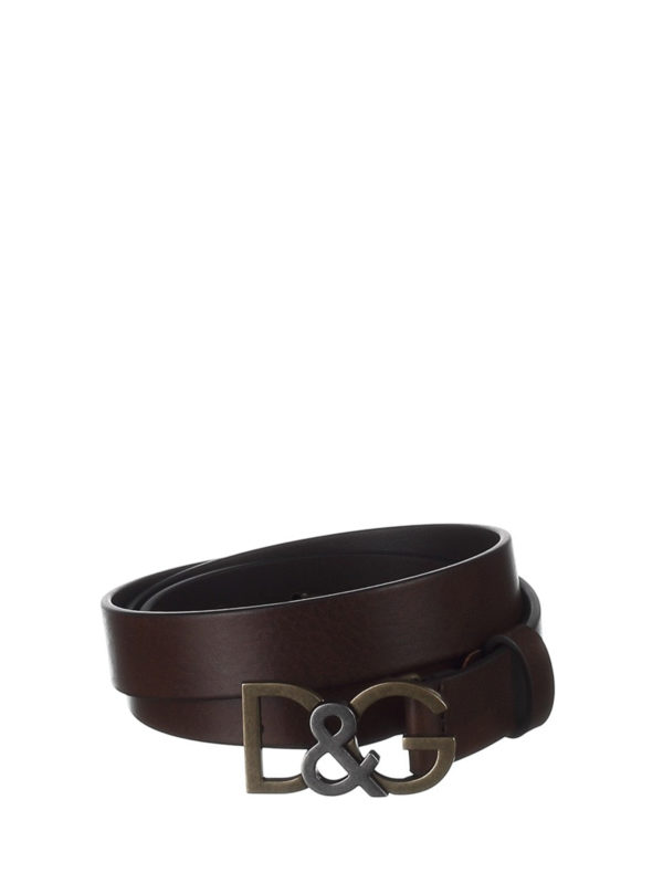 DOLCE & GABBANA: belts - Tumbled leather D&G belt