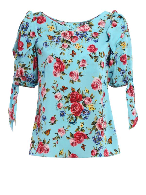 DOLCE & GABBANA: Blusen - Bluse - Hellblau