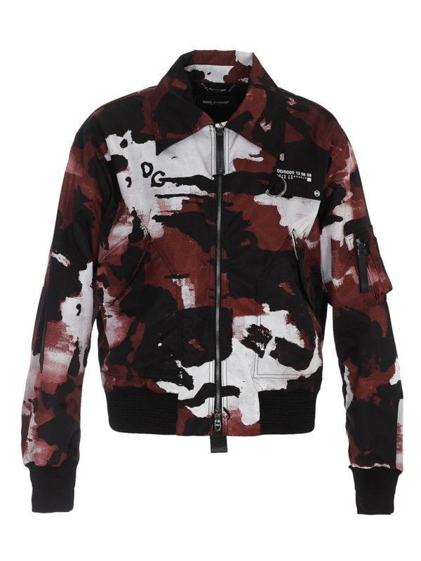 DOLCE & GABBANA: bombers - Camouflage bomber jacket