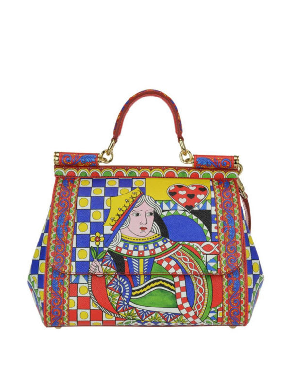 DOLCE & GABBANA: bauletti - Borsa Sicily M con carte da gioco