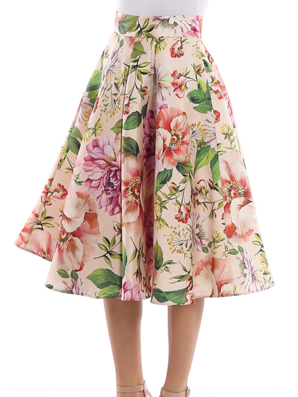 DOLCE & GABBANA buy online Floral printed silk skirt