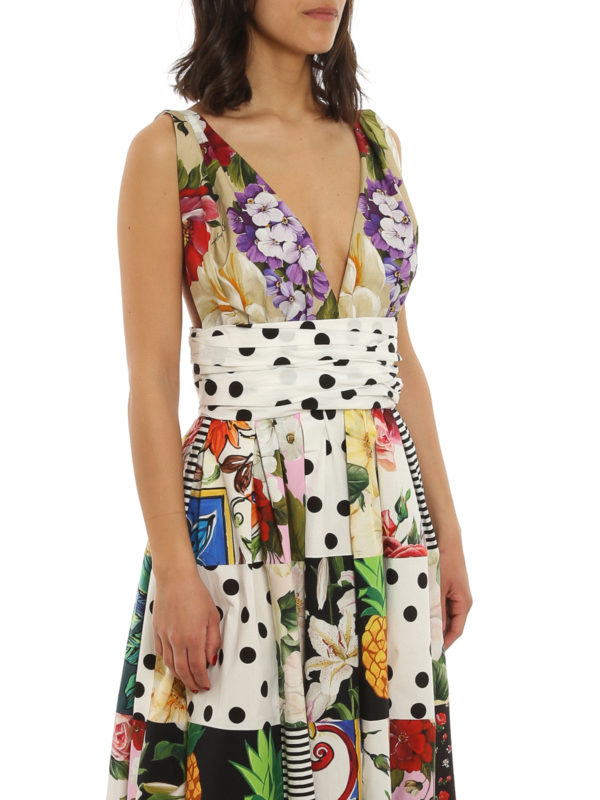DOLCE & GABBANA buy online Patchwork patterned dress