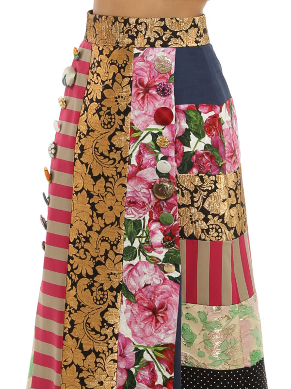 DOLCE & GABBANA buy online Patchwork patterned skirt