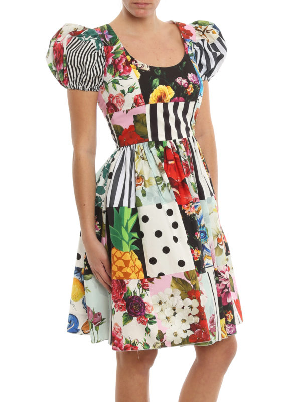 DOLCE & GABBANA buy online 膝丈ドレス - Sicilian Patchwork