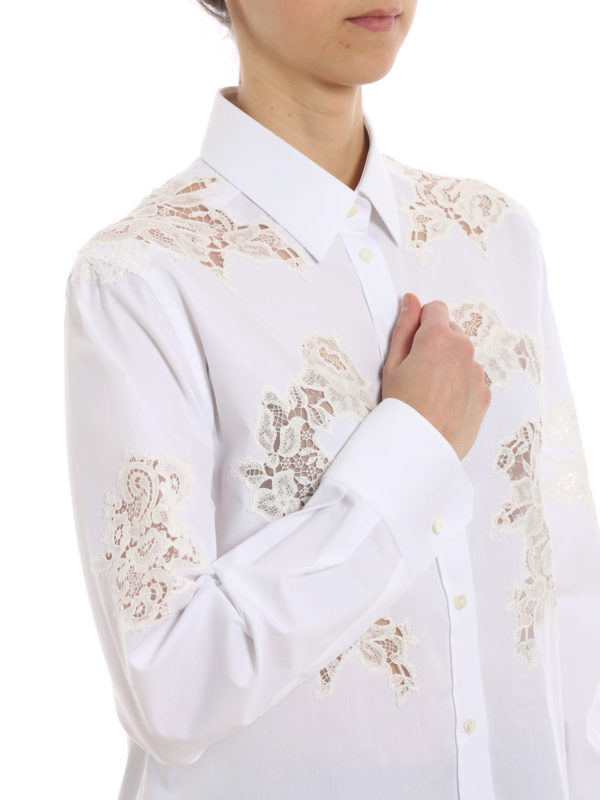 DOLCE & GABBANA buy online White cotton and lace shirt