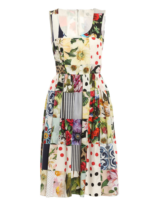 DOLCE & GABBANA: abiti da cocktail - Abito con stampa Patchwork