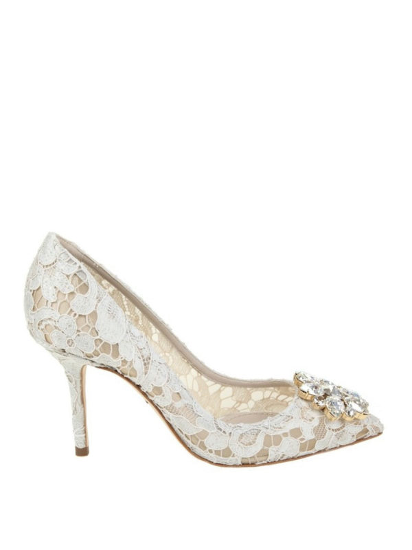 DOLCE & GABBANA: scarpe décolleté - Décolleté Bellucci in pizzo bianco