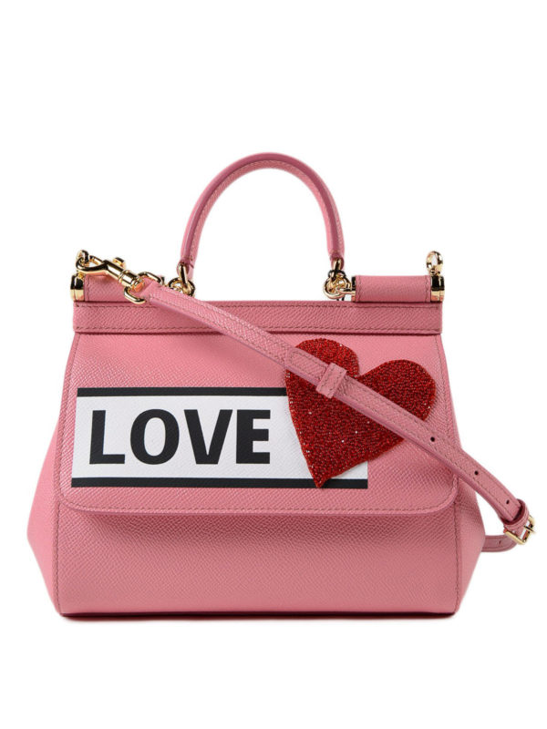 Dolce & Gabbana Sicily Small Leather Bag in Pink