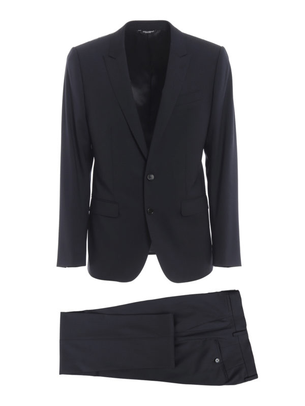 DOLCE & GABBANA: formal suits - Virgin wool dark blue formal suit