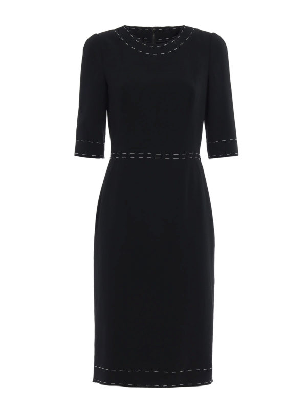 DOLCE & GABBANA: Knielange Kleider - Knielanges Kleid - Einfarbig
