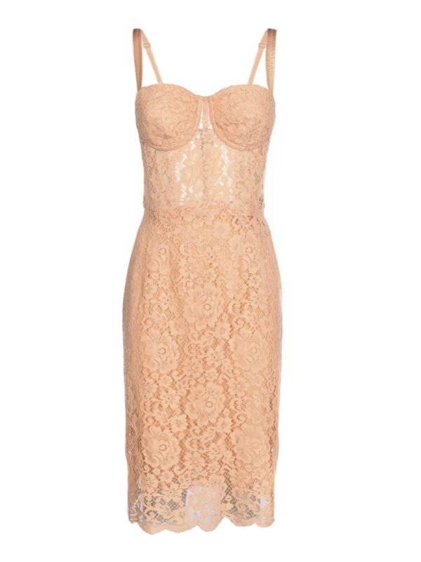 DOLCE & GABBANA: ニーレングスドレス - 膝丈ドレス - ピンク