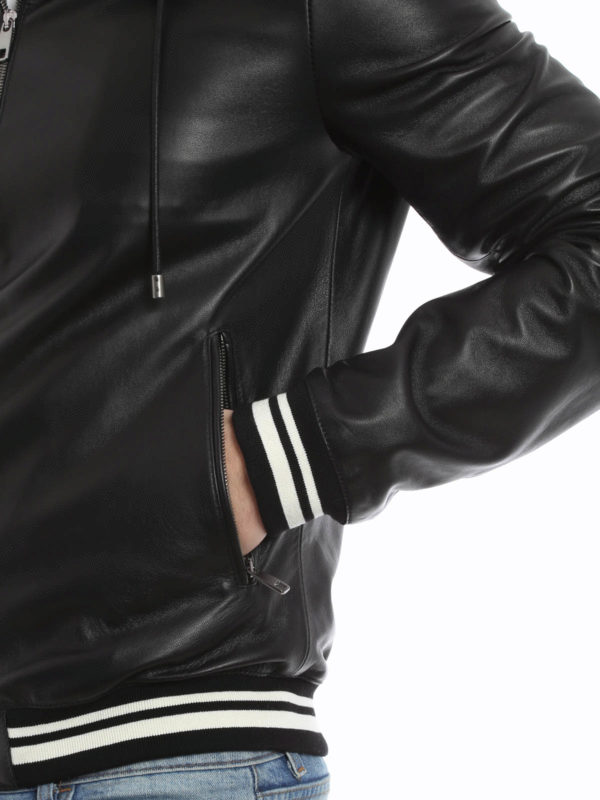 iKRIX DOLCE & GABBANA: Lederjacke Fur Herren - Schwarz