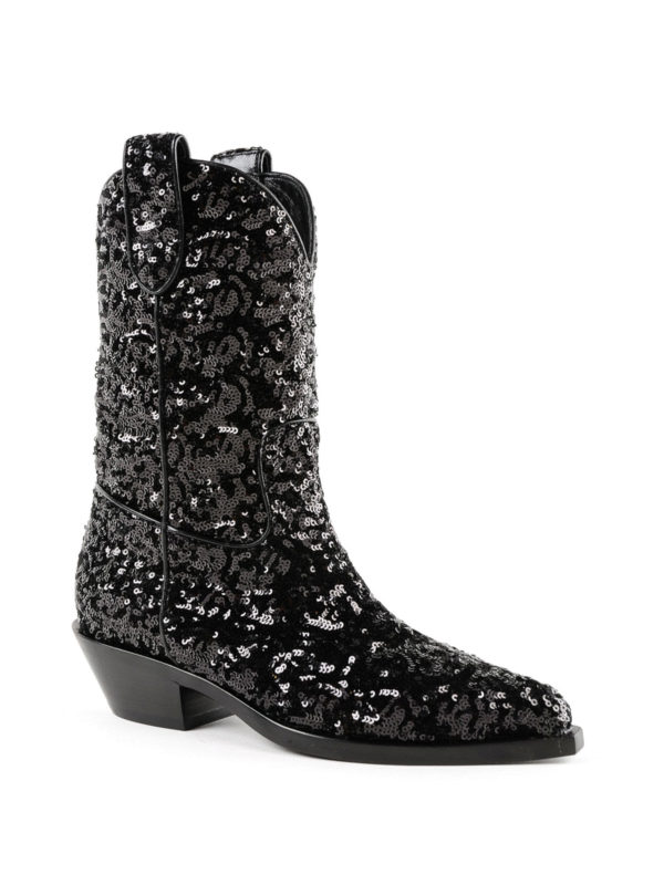 DOLCE & GABBANA: boots online - Sequined Cowgirl boots