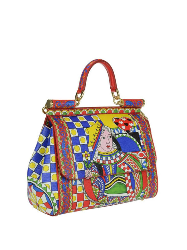 DOLCE & GABBANA: bauletti online - Borsa Sicily M con carte da gioco