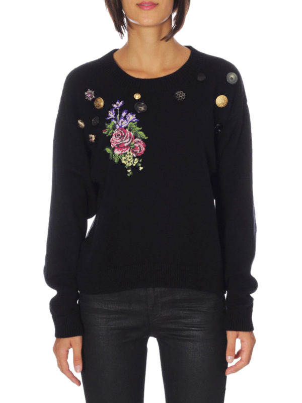 DOLCE & GABBANA: Strickpullover mit Rundhalsausschnitt online - Rundhalspullover - Schwarz