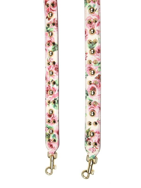 DOLCE & GABBANA: cross body bags online - Rose print leather shoulder strap