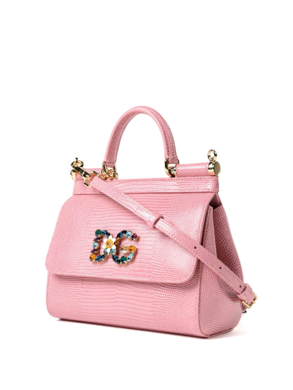 DOLCE & GABBANA: cross body bags online - Sicily iguana print pink small bag