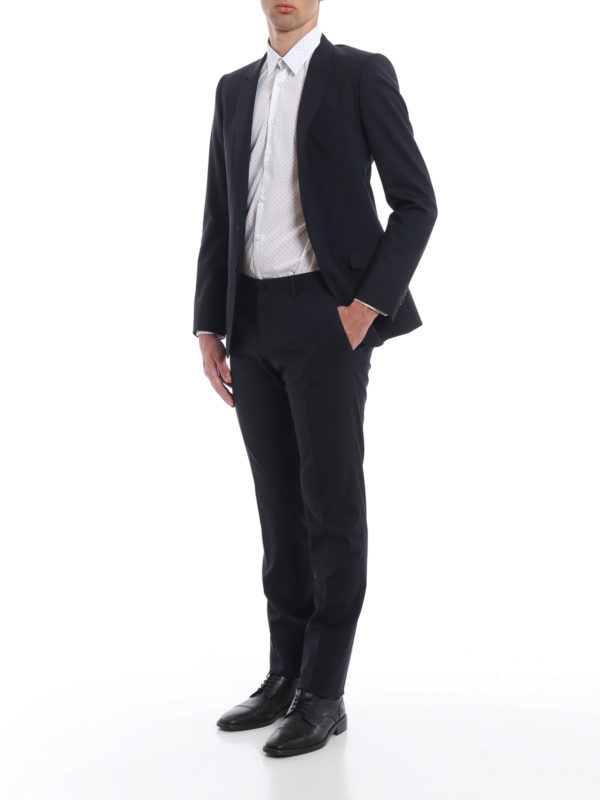 DOLCE & GABBANA: formal suits online - Virgin wool dark blue formal suit