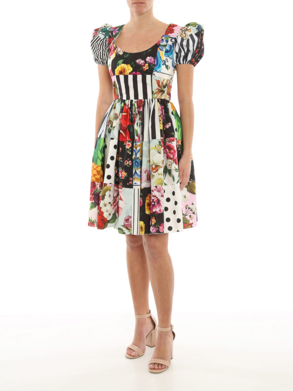 DOLCE & GABBANA: ニーレングスドレス online - 膝丈ドレス - Sicilian Patchwork