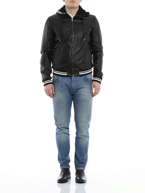DOLCE & GABBANA: Lederjacken online - Lederjacke Fur Herren - Schwarz
