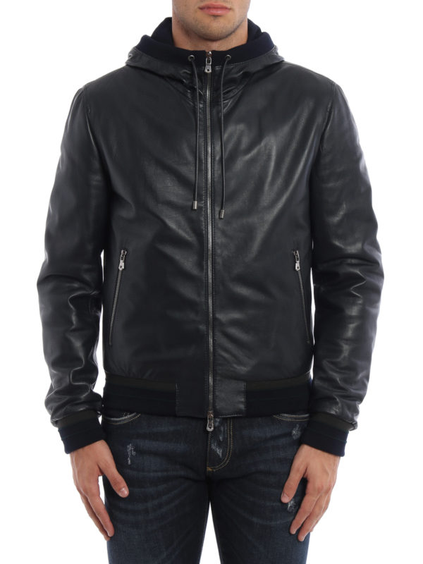 DOLCE & GABBANA: Lederjacken online - Lederjacke - Einfarbig