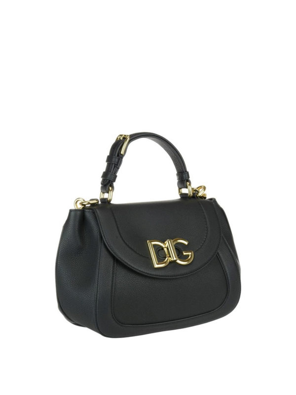 DOLCE & GABBANA: shoulder bags online - Wifi black grainy leather bag