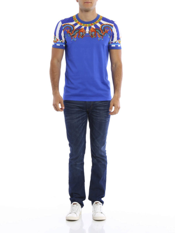 DOLCE & GABBANA: t-shirts online - Chinese dragons print T-shirt