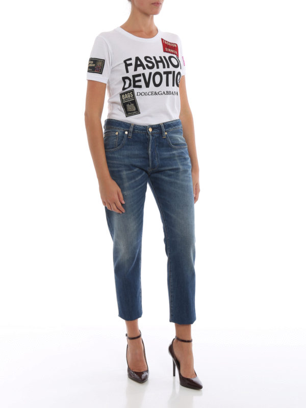DOLCE & GABBANA: t-shirts online - Fashion Devotion basic white Tee