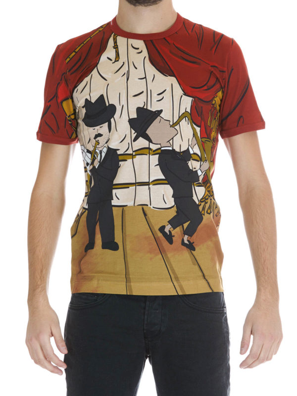 DOLCE & GABBANA: t-shirts online - Musicians print cotton T-shirt