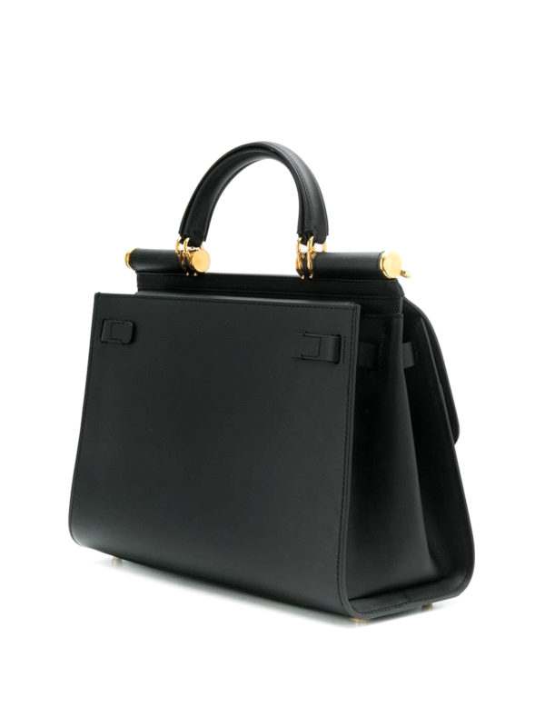 Buy Dolce & Gabbana Sicily 58 Large Leather Bag - Dark Grey At 40% Off