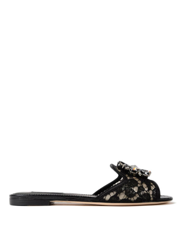 DOLCE & GABBANA: Sandalen - Slippers - Schwarz