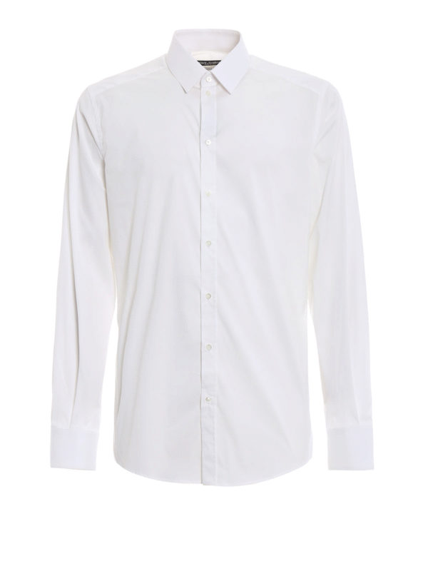 DOLCE & GABBANA: camicie - Camicia bianca in cotone tecnico stretch