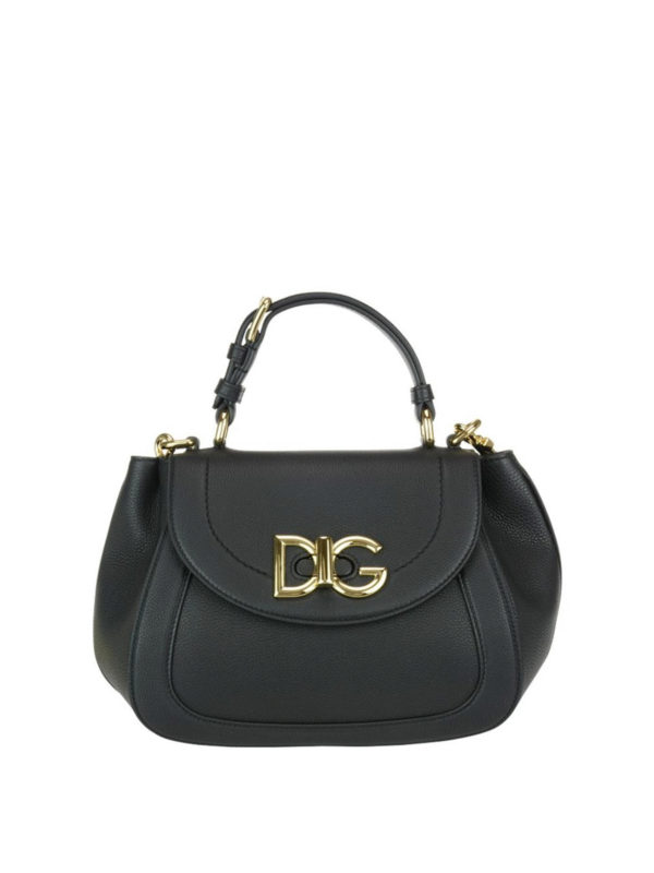 DOLCE & GABBANA: shoulder bags - Wifi black grainy leather bag