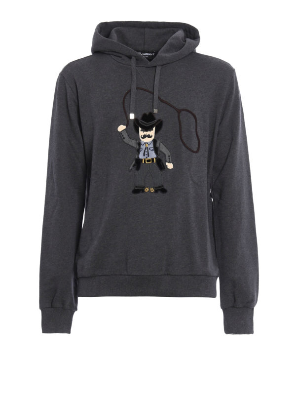 DOLCE & GABBANA: Sweatshirts & Sweaters - Cowboy patch hoodie