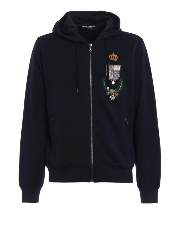 DOLCE & GABBANA: Felpe e maglie - Felpa con zip, cappuccio e patch