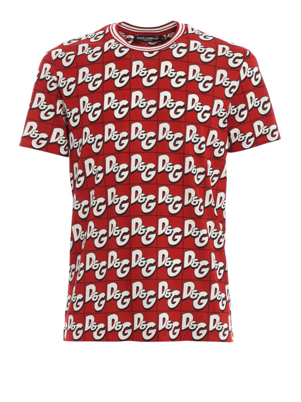 Dolce & Gabbana All over DG print T-shirt - Red|G8KD0TFS738HSW07