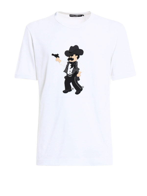 DOLCE & GABBANA: t-shirts - Cowboy patch t-shirt