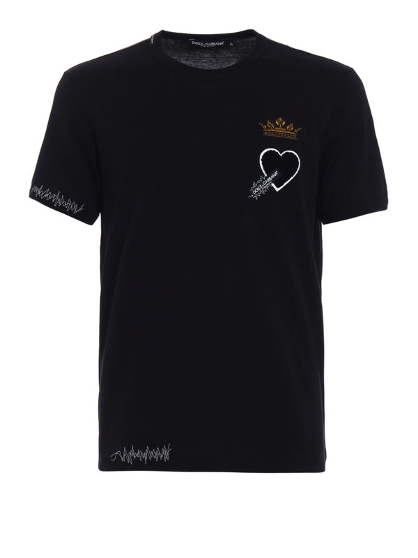 DOLCE & GABBANA: T-shirts - T-Shirt - Schwarz
